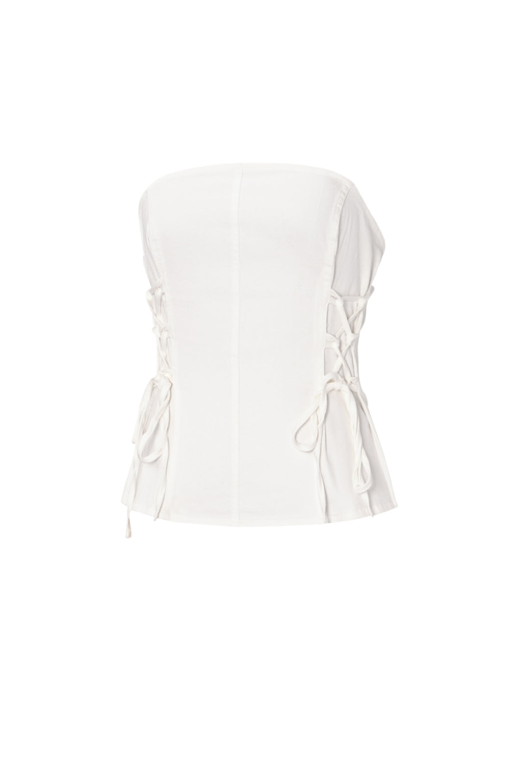 Jeans-Tube-Top mit Spitze