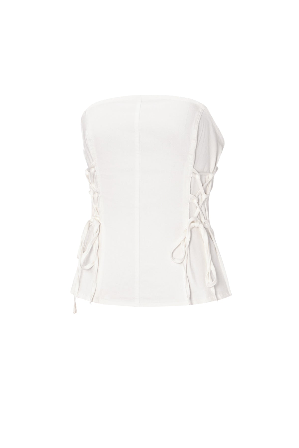 Jeans-Tube-Top mit Spitze