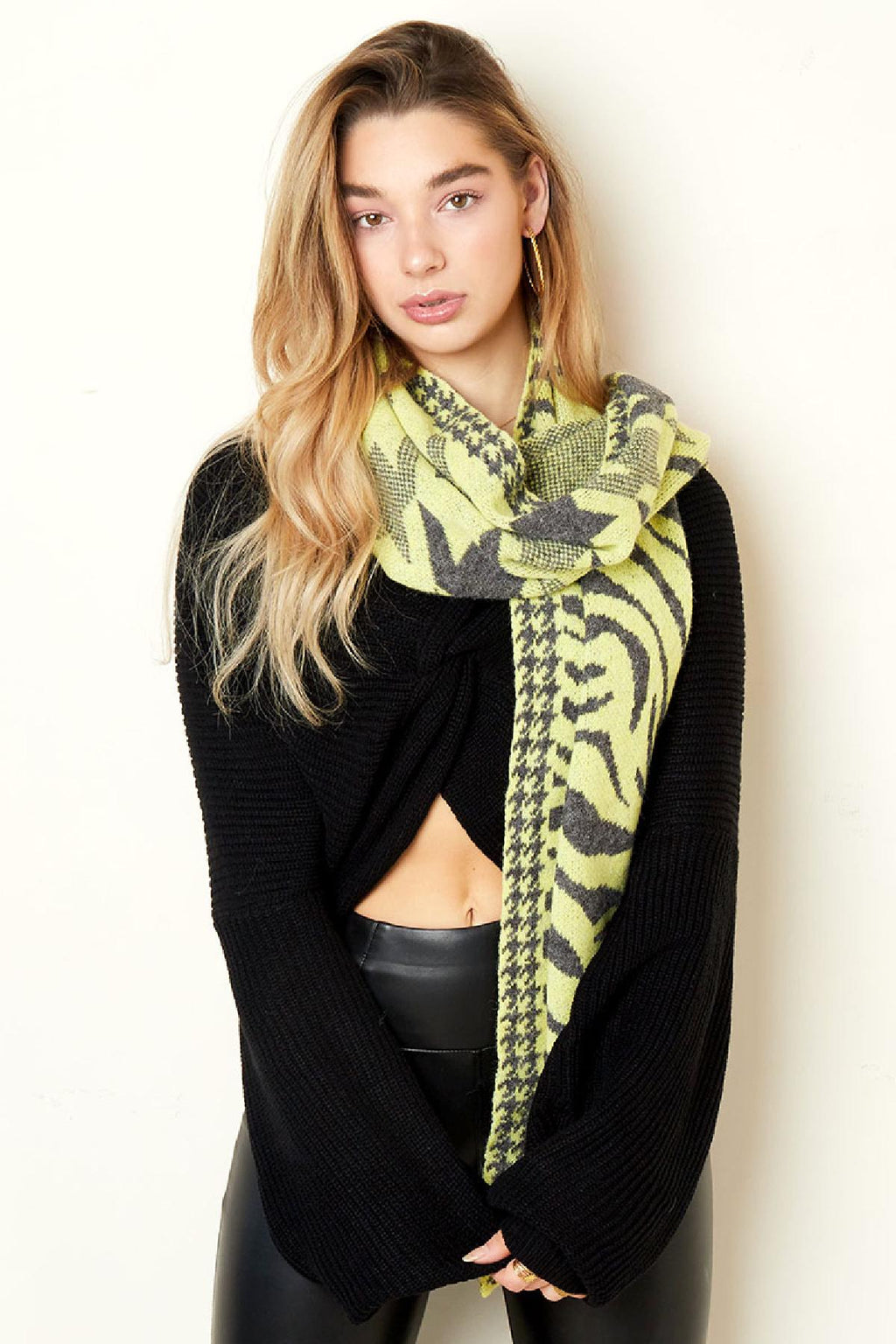 Schal kuscheliger Winter Gelb Acryl