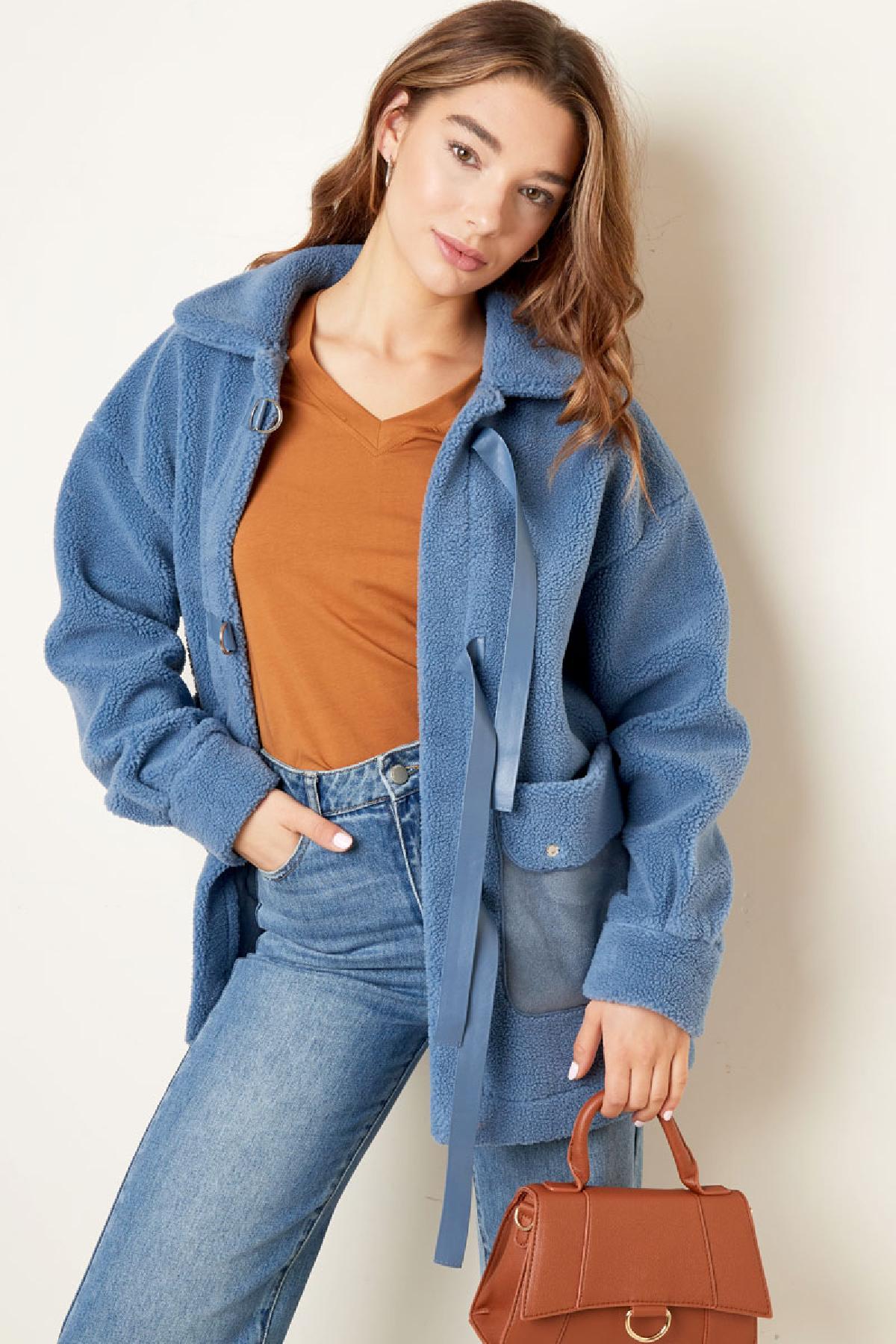 Teddymantel - Schwarz S