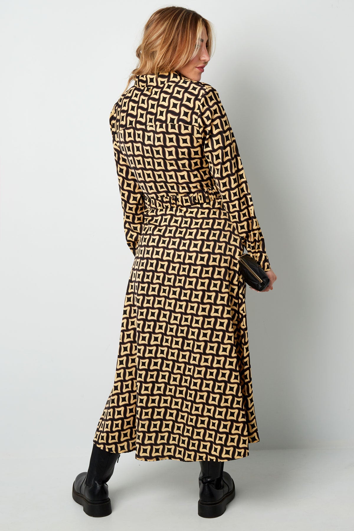 Maxikleid mit Retro-Print in Grün