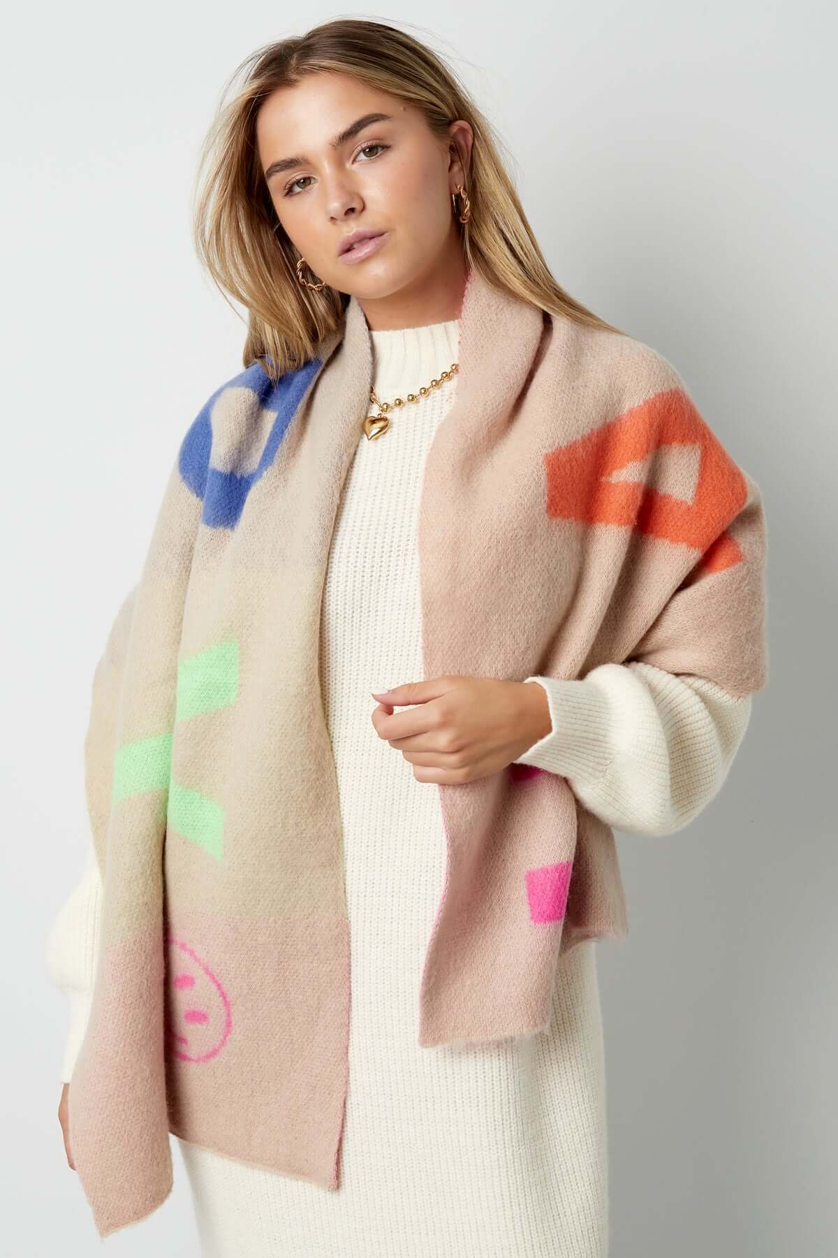 Joyful Twist Schal - Schwarz-Multi