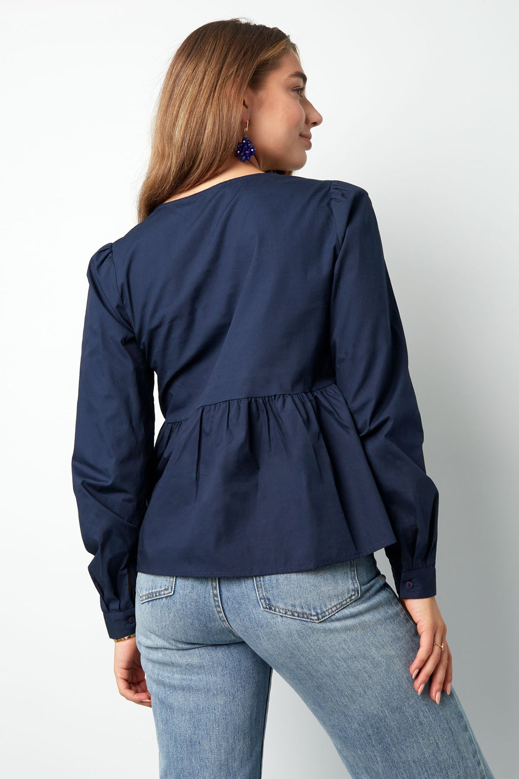 Langarm-Schößchentop mit Schleifen