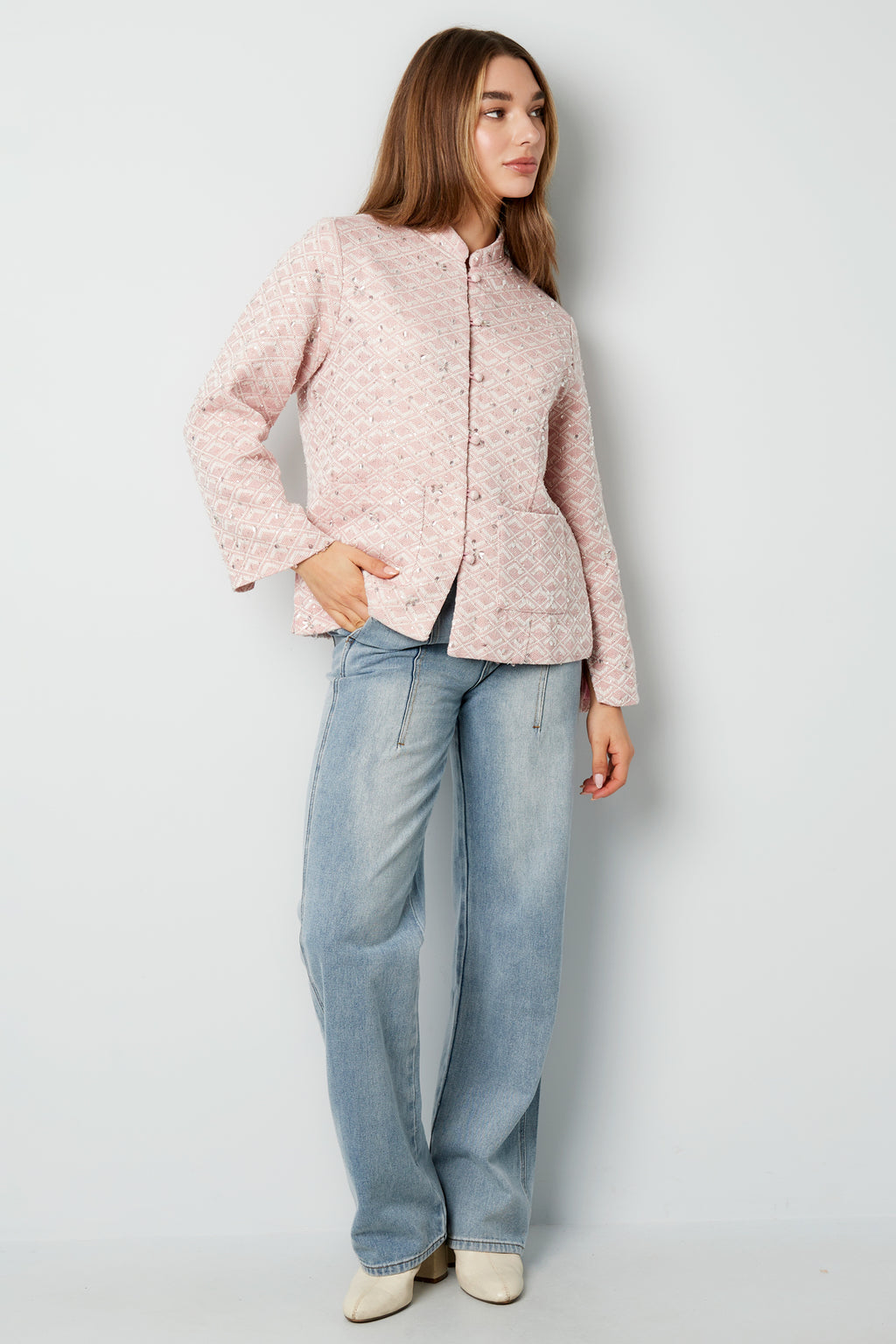 Stoffjacke mit Glitzer