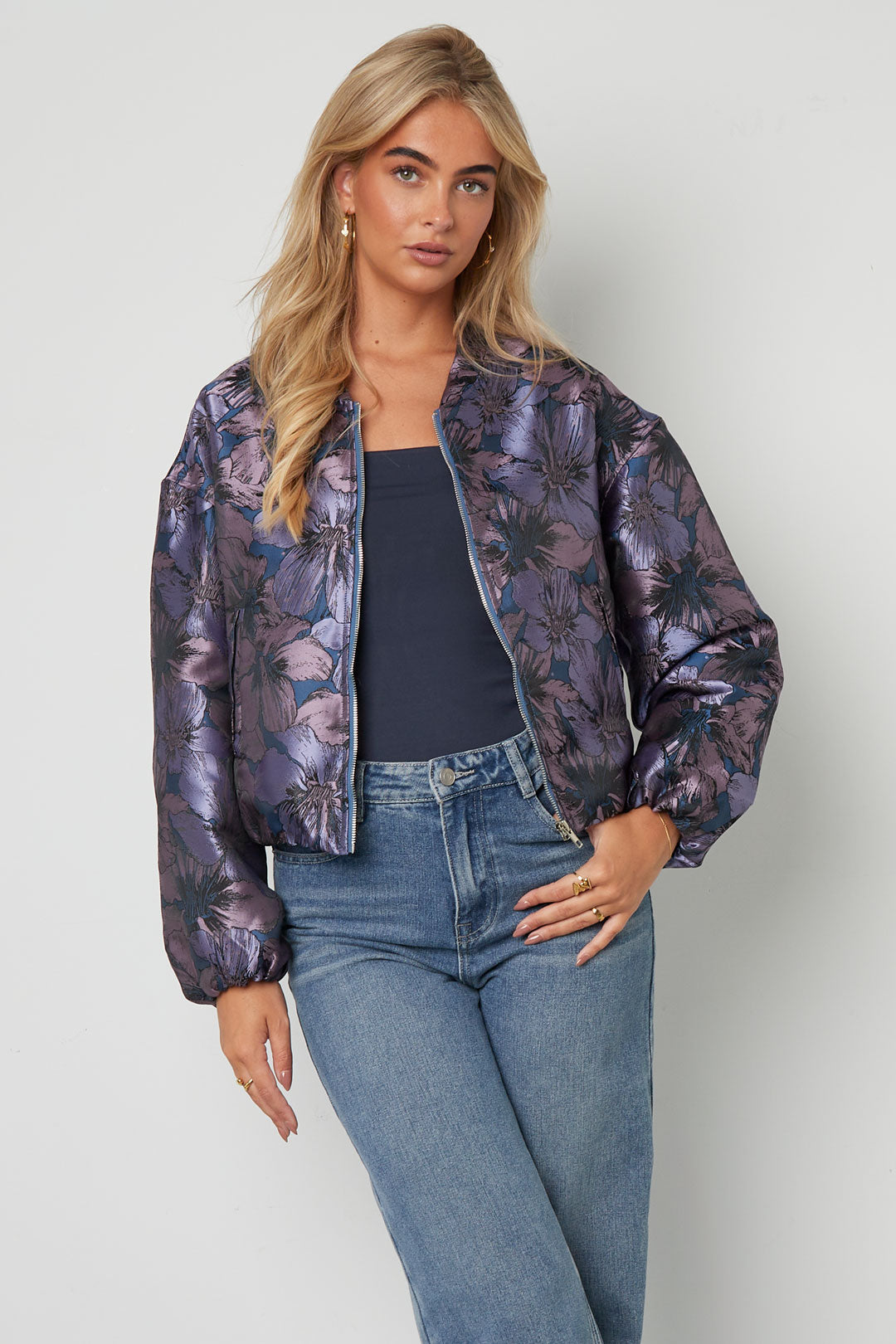 Jacquardjacke Blume