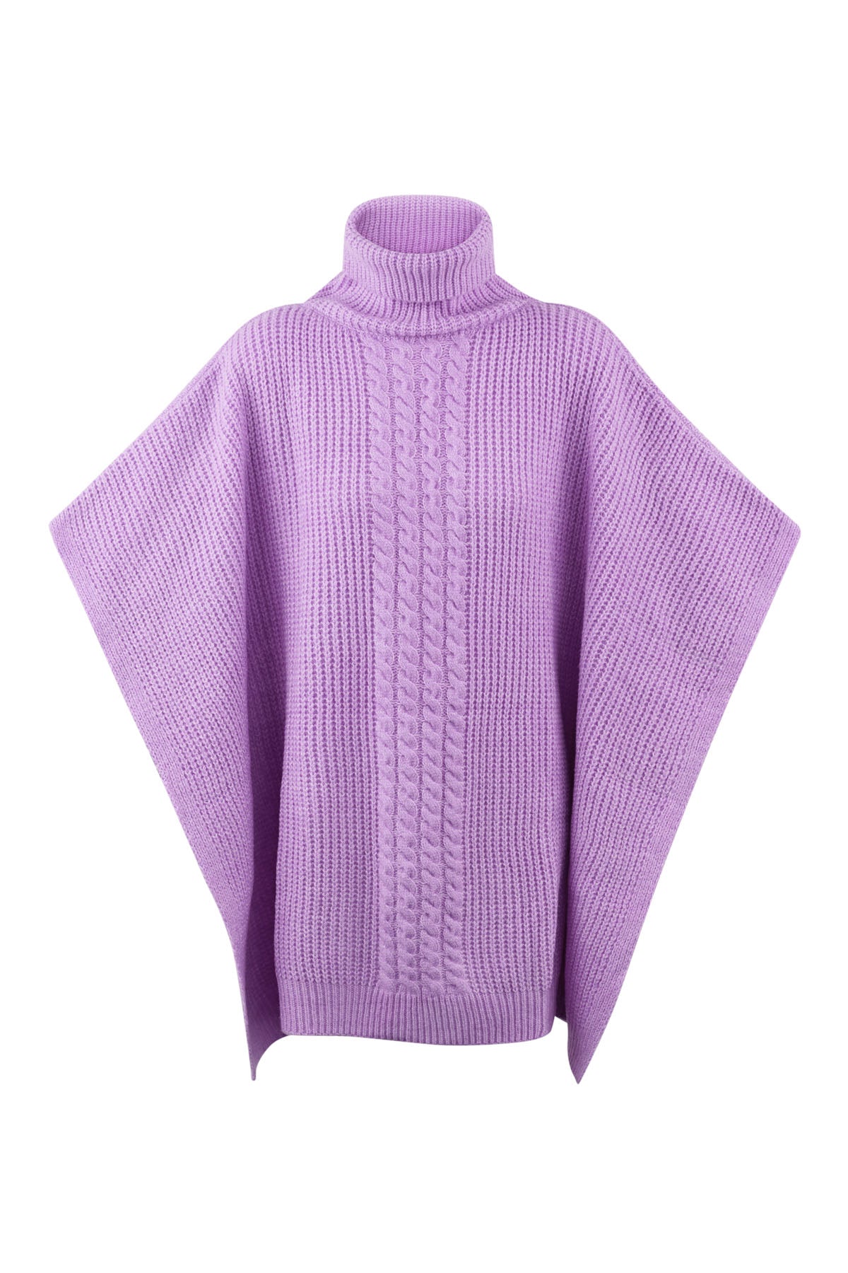 Einfach gestrickter Poncho – rosa