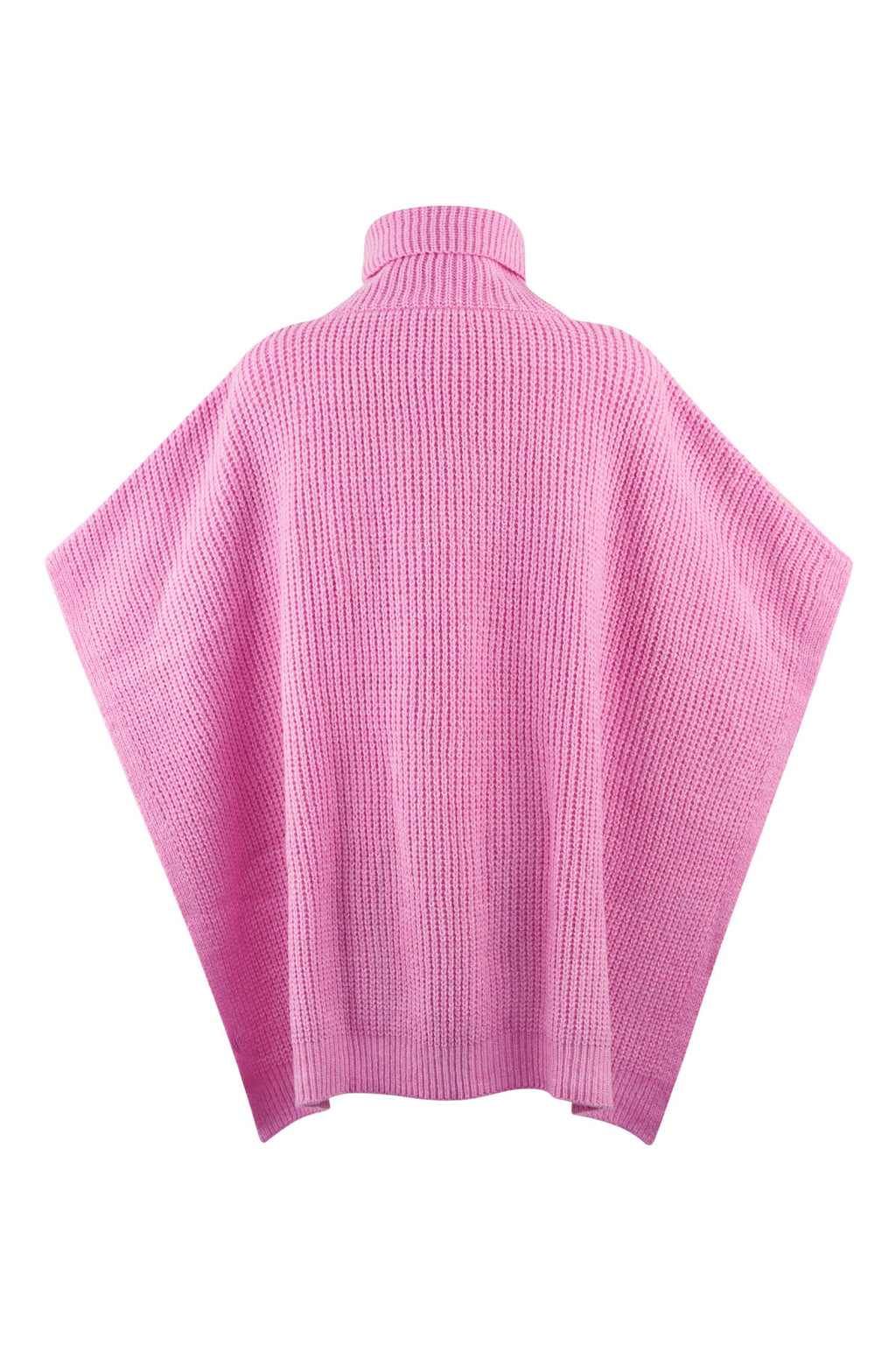 Einfach gestrickter Poncho – rosa