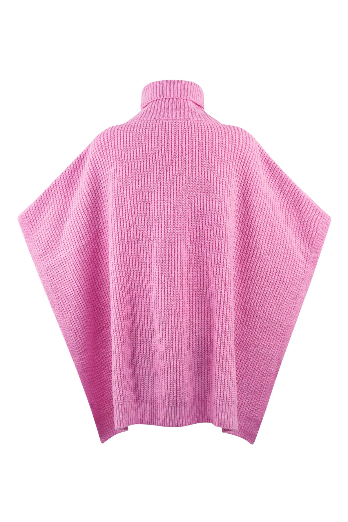 Einfach gestrickter Poncho – rosa