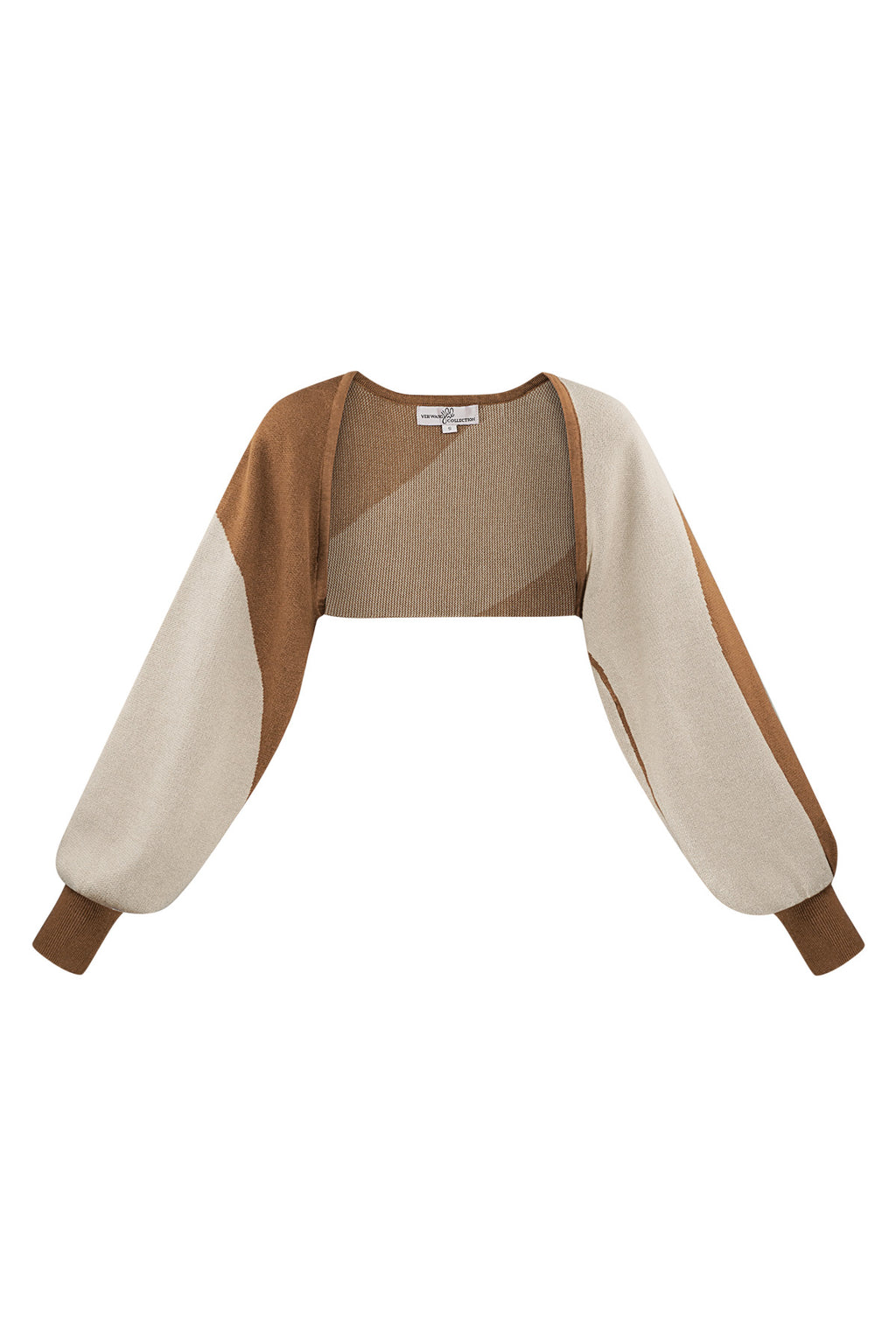 Strickjacke mit Bio-Streifendruck – braun