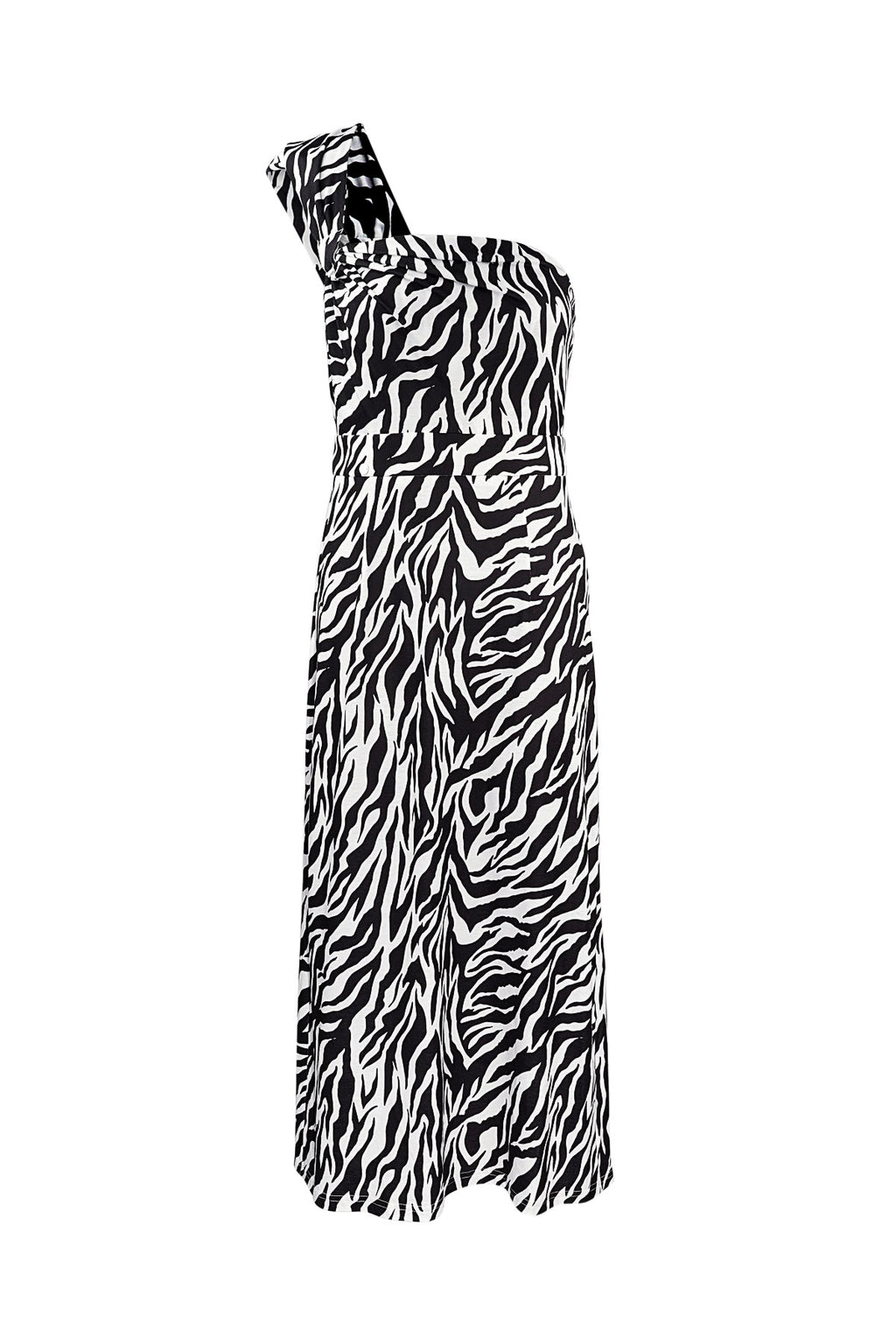 One-Shoulder-Zebrakleid