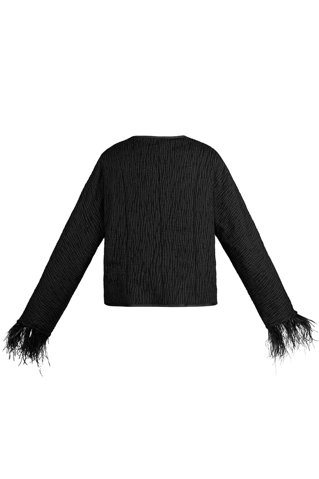 Federjacke mit schwarzem Panther-Print