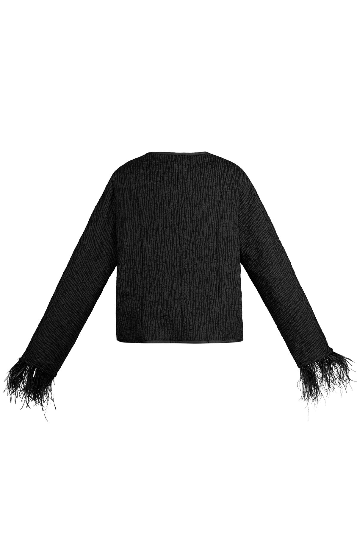 Federjacke mit schwarzem Panther-Print