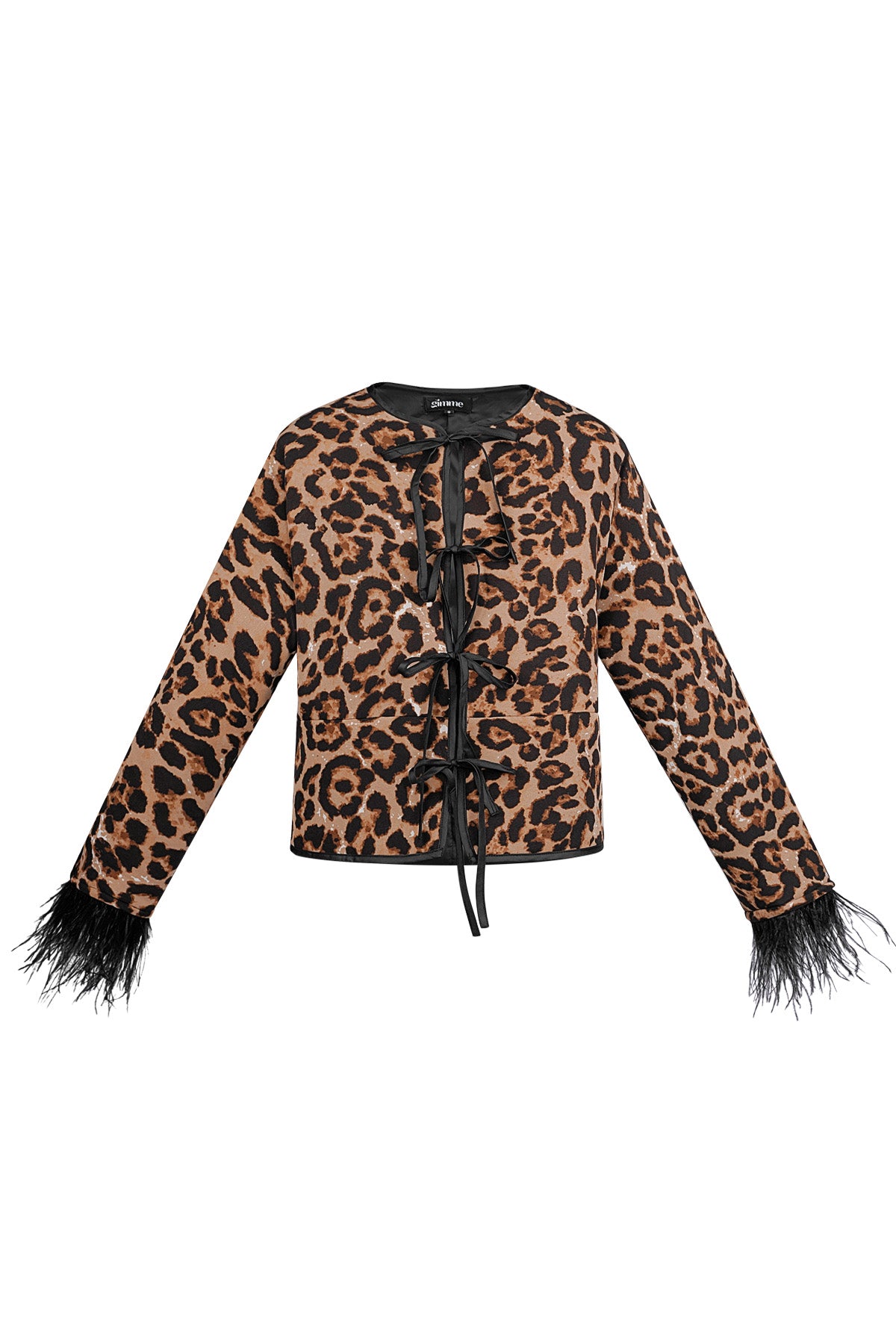Federjacke mit Leopardenmuster - multi 