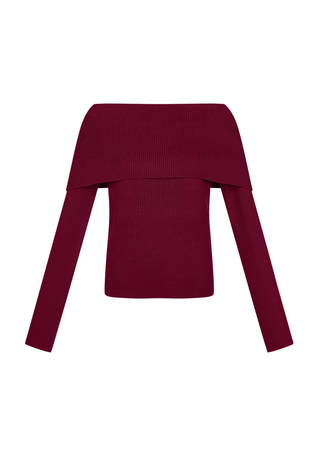 Schulterfreies Basic-Top - Burgunderrot