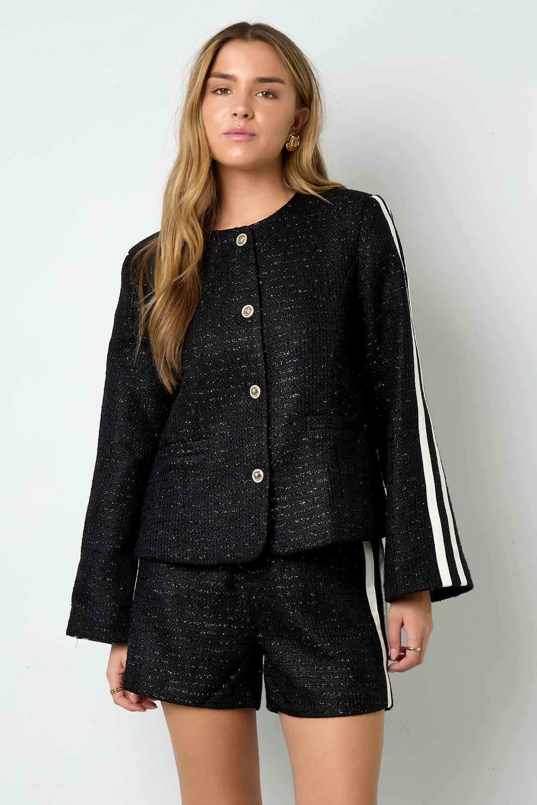 Shorts aus Lurex-Tweed