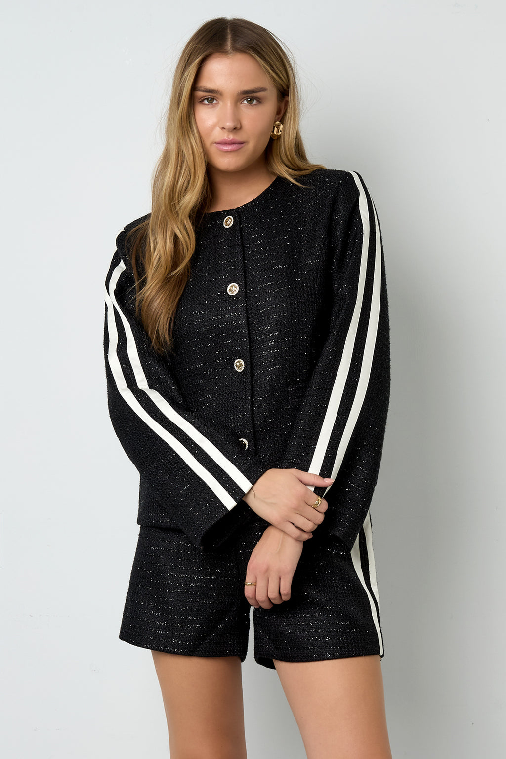 Shorts aus Lurex-Tweed