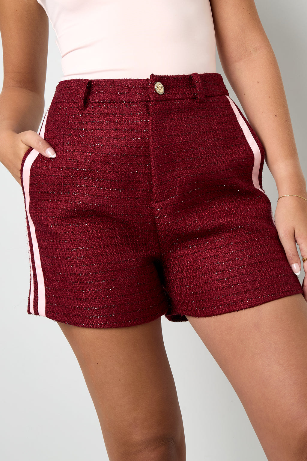 Shorts aus Lurex-Tweed