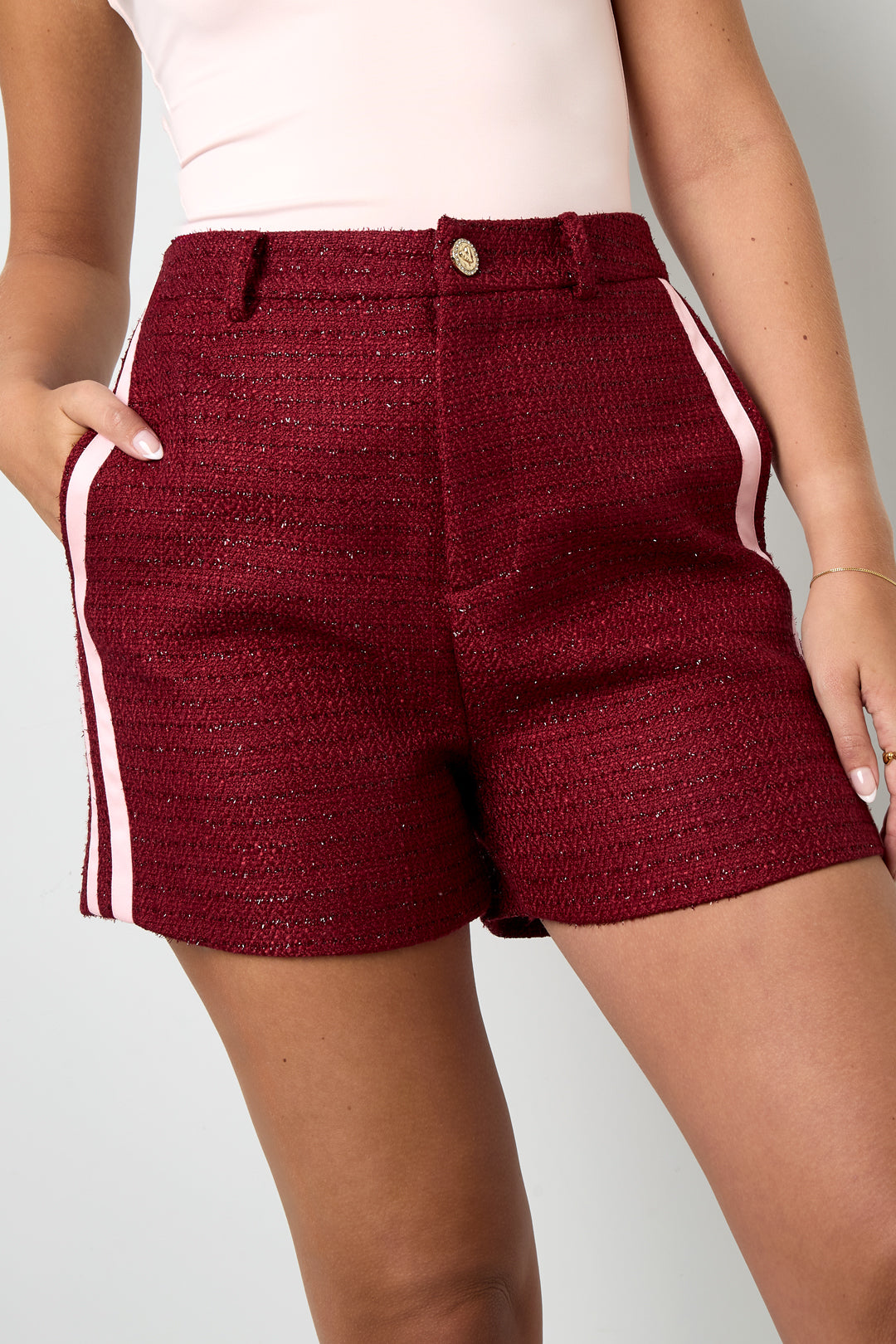 Shorts aus Lurex-Tweed